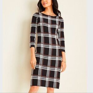 Ann Taylor Plaid Sweater Dress